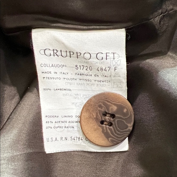 Giorgio Armani Plaid Brown Women's Blazer Jacket - Picture 9 of 13